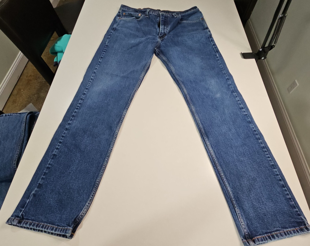 Levis 505 Men’s Jeans Blue Denim Sz 36x34 Straight Leg